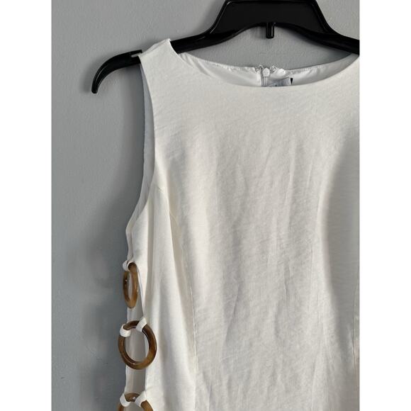 Lulus Decidedly Summery Ivory Cutout Sleeveless O Ring Midi Dress Women’s Medium - Picture 6 of 10